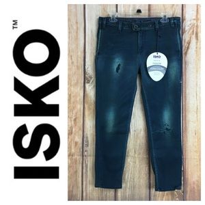 🐞NWT ISKO Beckham Ferra Dark Green Denim Trouser